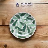  Đĩa gốm sứ vẽ lá đựng salad, thức ăn, bánh kẹo 
