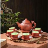  Bộ ấm chén đất nung kèm khay hoặc đĩa lót 