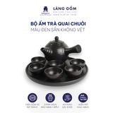  Bộ ấm chén quai chuôi màu đen sần không vệt 