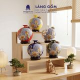  Bình Hút Lộc Công Đào Đuôi Xòe Đắp Nổi Gốm Sứ Bát Tràng – Bình Tụ Lộc Phong Thủy Quà Tặng Cao Cấp 