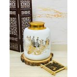  Hũ gốm sứ đựng trà men trắng 