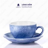 Bộ cốc đĩa gốm sứ kiểu Cappuccino dáng thấp dung tích 220ml 