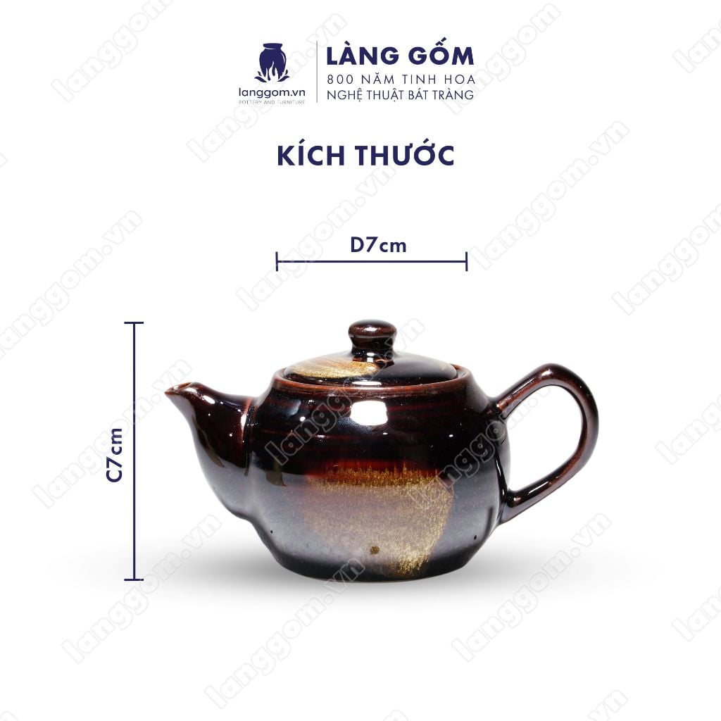  Bộ ấm chén men hỏa biến dáng quả đào 