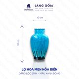  Bình hoa men hỏa biến dáng lộc bình màu xanh đồng 