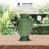  Bình hoa men hỏa biến dáng đùi dế đại màu thiên thanh 