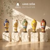  Mai Bình Tích Lộc Phong Thủy Đắp Nổi 3D Gốm Sứ Bát Tràng - Thuận Buồm Xuôi Gió - Quà Tặng Cao Cấp 