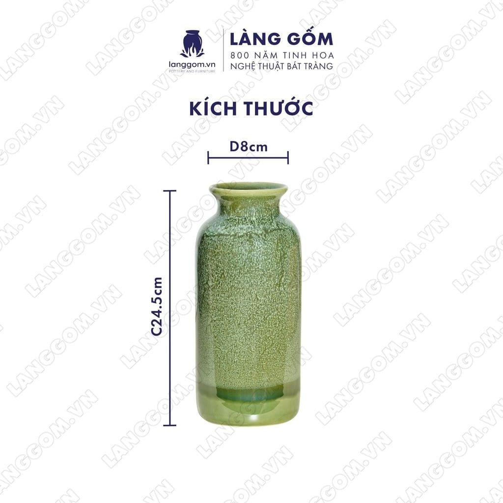  Bình hoa men hỏa biến chai màu thiên thanh 