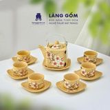  Bộ ấm chén vẽ tay dáng vuông nhiều họa tiết 