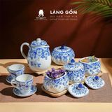  Hũ mứt sứ họa tiết vẽ tay thủ công dáng Quả Bí 