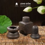 Bộ phụ kiện đất nung 3 món - hũ đựng trà, ống tăm, gạt tàn 