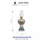  Đèn thờ cúng, đèn dầu để bàn thờ gia tiên - Bộ đồ thờ men rạn đắp nổi tinh xảo 
