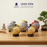  Bình Hút Lộc Công Đào Đuôi Xòe Đắp Nổi Gốm Sứ Bát Tràng – Bình Tụ Lộc Phong Thủy Quà Tặng Cao Cấp 