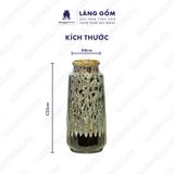  Bình hoa men hỏa biến dáng chai kẻ màu hổ phách đen 