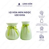  Bình hoa men ngọc dáng loe khía 
