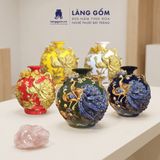  Bình Hút Lộc Công Đào Kênh Bong Đắp Nổi Gốm Sứ Bát Tràng – Bình Tụ Lộc Phong Thủy Quà Tặng Cao Cấp 