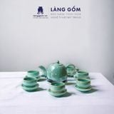  Bộ ấm chén men hỏa biến dáng quả bưởi (TH) 