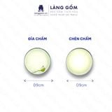  Bộ bát đĩa hoa mặt trời men kem vẽ đài sen 