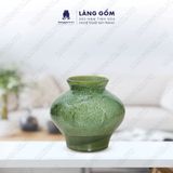  Bình hoa men hỏa biến dáng vò đĩa bay chân thấp 