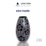  Bình cắm hoa trang trí khắc hoa lá, men mát, gốm sứ Bát Tràng cao cấp - LÀNG GỐM 