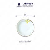  Bộ bát đĩa hoa mặt trời men trắng vẽ họa tiết vẽ tay 