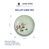  Bộ ấm chén bưởi cành men trắng vẽ đào hồng 