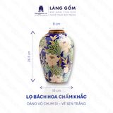  Lọ hoa vẽ bách hoa chấm màu dáng vò chum - Gốm sứ Biên Hòa 