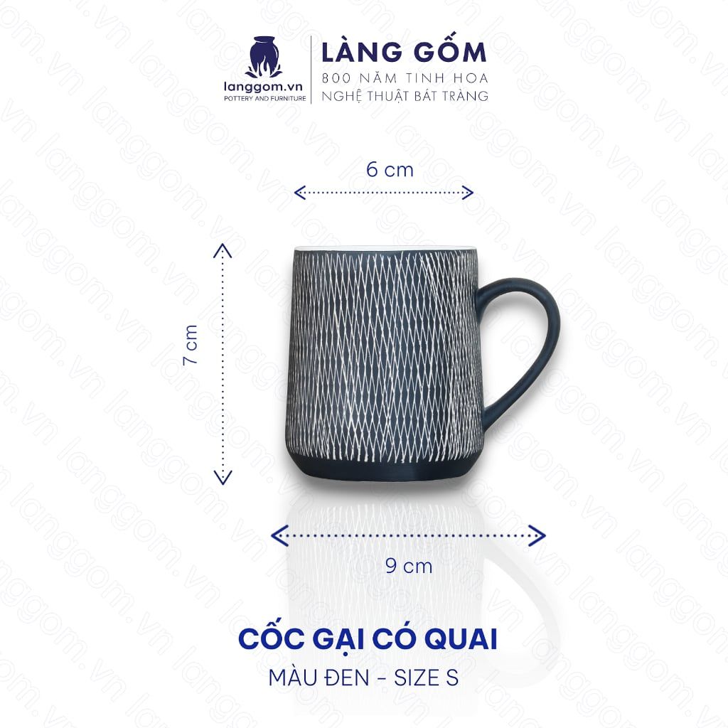  Cốc mini có quai họa tiết gại tay thủ công phong cách Châu Âu 
