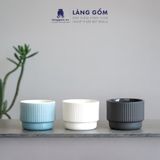  Cốc dáng trụ gân nhiều màu, men mát phong cách Châu Âu 