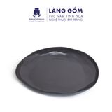  Đĩa gốm sứ nhiều màu, men mát, kiểu méo 