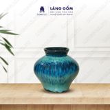  Bình hoa men hỏa biến dáng vò đĩa bay chân thấp 