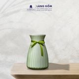  Bình hoa men ngọc dáng loe khía 