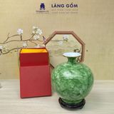  Bình hút lộc vân đá trơn chỉ vàng phong thủy - kèm đế lót và hộp xi lụa cao cấp 