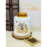  Hũ gốm sứ đựng trà men trắng 