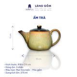  Bộ ấm chén men hỏa biến dáng ba chân 