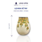  Bình hoa men màu vẽ tay họa tiết hoa cúc vàng 