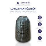  Bình hoa men hỏa biến dáng chuông màu mộc chỉ đen 