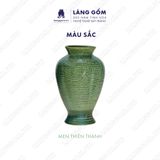  Bình hoa men hỏa biến dáng đùi dế đại màu thiên thanh 