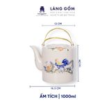  Bộ ấm tích Sắc màu thôn quê men kem vẽ gà trống 