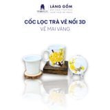  Cốc lọc trà vẽ nổi 3D vẽ tay thủ công cao cấp, dung tích 330ml 