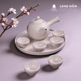  Bộ ấm chén quai chuôi men lộc phát có vệt 