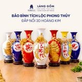  Bảo Bình Tích Lộc Gốm Bát Tràng Cao Cấp - Đắp Nổi 3D Hoàng Kim Màu Ngũ Hành - Quà Tặng Sang Trọng 