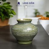  Bình hoa men hỏa biến dáng vò đĩa bay chân thấp (TH) 