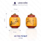  Hũ đựng trà đất nung tứ quý Tùng, Cúc, Trúc, Mai 