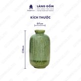  Bình hoa men hỏa biến dáng đèn lồng màu thiên thanh 