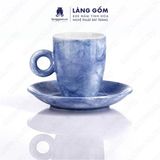  Bộ cốc đĩa cà phê Latte màu vân đá dung tích 330ml 