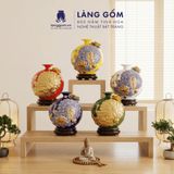  Bình Hút Lộc Công Đào Đuôi Xòe Đắp Nổi Gốm Sứ Bát Tràng – Bình Tụ Lộc Phong Thủy Quà Tặng Cao Cấp 