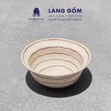  Bát ăn cơm, chén gia vị miệng tròn hoa văn lòng xoắn chỉ đen 