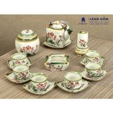  Bộ ấm chén vẽ tay dáng vuông nhiều họa tiết 