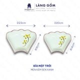  Bộ bát đĩa hoa mặt trời men kem vẽ sen xanh 