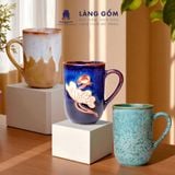  Cốc trụ cao có quai, men hỏa biến dung tích 280ml 